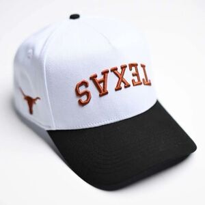 True Brvnd x UT Austin - White/Black Texas Longhorns Snapback Hat - Dallas Brand